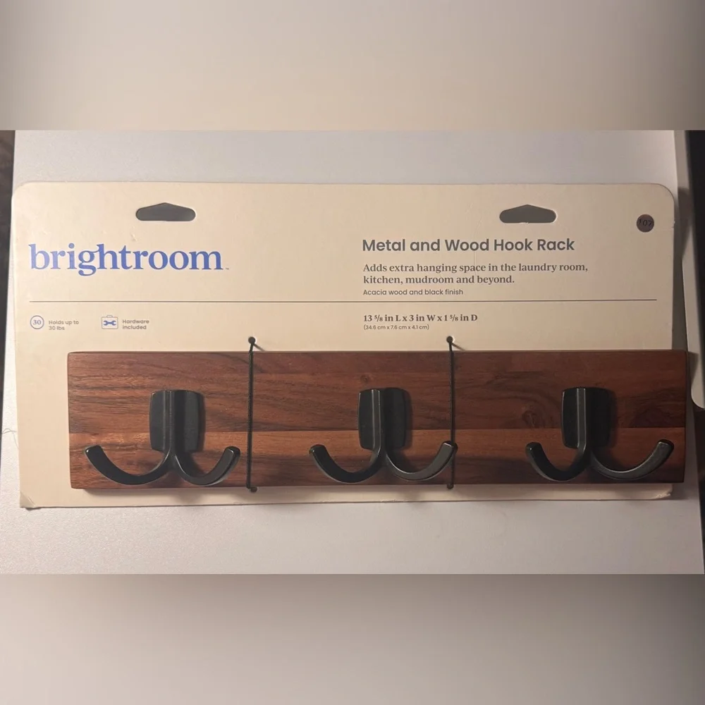 🐙 Brightroom Acacia Wood & Metal Octopus Wall Hook Rack 🐙